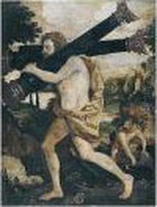 In An English Carved And Gilt Wood Frame by Jan Van Scorel