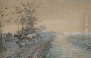 Vee In Landschap by Henri van Seben