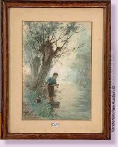 Lepetit Pecheur Au Bord Du Ruisseau