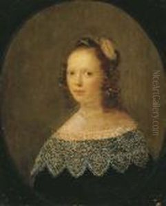 Portrait Of A Young Lady, Bust-length, In A Painted Oval