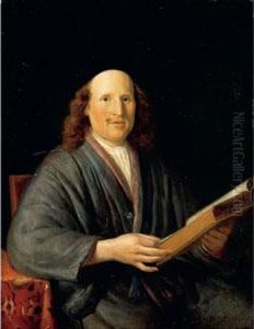 Portrait Of A Man, Half-length, Wearing Grey Robes And Reading A Book