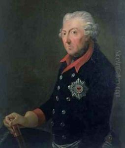 Friedrich the Great 1712-86 Wearing the Uniform of the 15th Infantry Regiment by J.H.C. Franke
