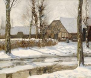 Winter Landscape In Laren by Louis Willem Van Soest