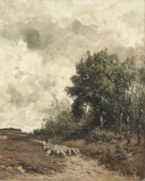 Idyllische Landschaft Mit Schafherde. - view 1
