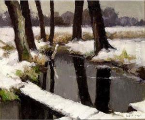 A Winter Landscape by Louis Willem Van Soest
