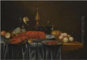 A Still Life With A Lobster by Joris Van Son