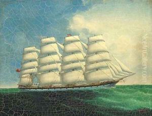 The four-master County of Edinburgh at sea by Lai Fong