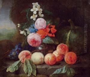 Fruit Still Life On A Stone Table. by Joris Van Son