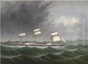 The coolie ship Rhone reefed down in heavy weather by Lai Fong