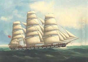 The iron wool clipper Loch Tay at sea by Lai Fong