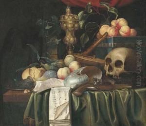 A Vanitas Still-life With A Skull by Joris Van Son