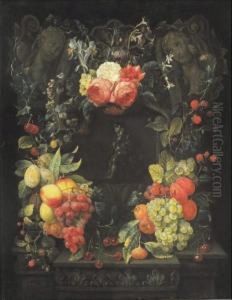 Natura Morta Con Fiori E Frutta by Joris Van Son