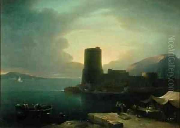 The Promontory of Posilipio in the Bay of Naples with Mount Vesuvius in the Background - view 1