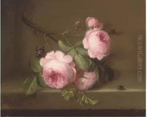 Roses On A Ledge by Cornelis van Spaendonck