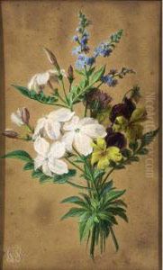 A Bunch Of Flowers; Jasmine, Forget-me-nots And Violets