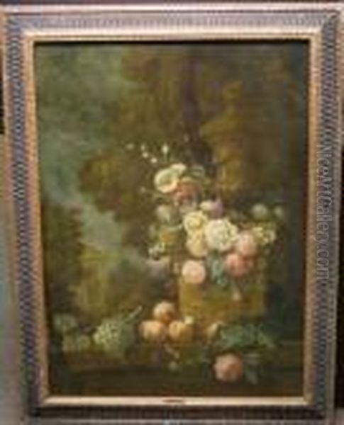 Floral Still Life With Urn In A Landscape - view 1