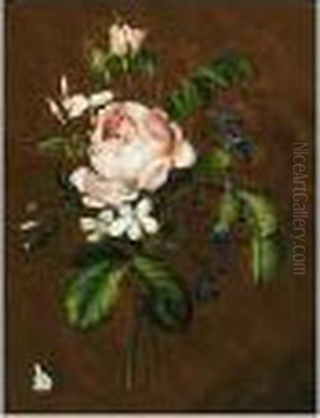 A Study Of Roses, Cornflowers, Violets And Other Flowers - view 1
