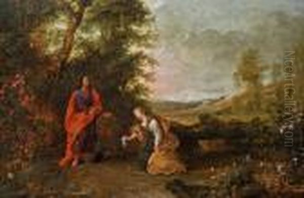 Noli Me Tangere - Waldlandschaft Mit Christus Als Gartner Und Mariamagdalena - view 1
