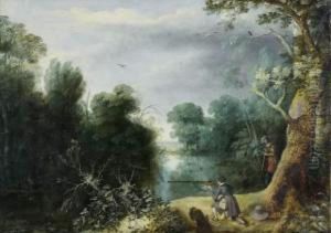 Chasseurs A L'affut Dans Les Marais Chasseurs A L'affut Dans Les Marais