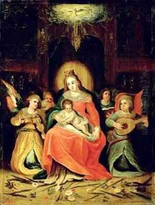 The Virgin Mary with Child and Music playing Angels by Frans II the Younger