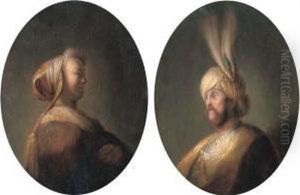 Portrait Of A Lady, Half-length,
In Oriental Costume; And Portraitof A Gentleman, Half-length, In
Oriental Costume Portrait Of A Lady, Half-length,
In Oriental Costume; And Portraitof A Gentleman, Half-length, In
Oriental Costume