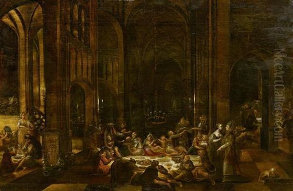 Temple Interior With Rich Sacrificial Offerings To The God Baal - view 1