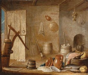 A Barn Still Life by Hendrick van, the Younger Steenwyck