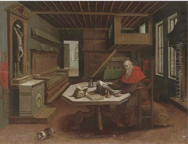 Saint Jerome In His Study by Hendrick van, the Younger Steenwyck