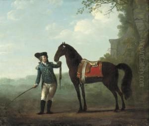 A Rider With His Horse In A Landscape A Rider With His Horse In A Landscape