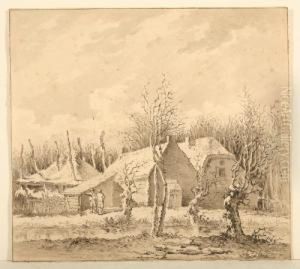 Winterliches Bauerngehoft by Abraham van, I Strij