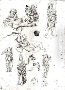 Various studies by Francesco di Simone da Fiesole Ferrucci
