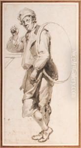 Study Of A Cooper With A Metal Ring by Abraham van, I Strij