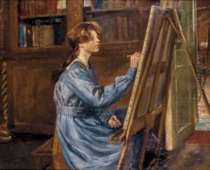 Peintre A Son Chevalet by Guillaume Van Strydonck