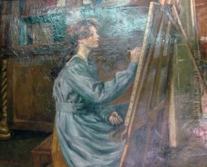 Jeune Peintre A Son Chevalet by Guillaume Van Strydonck