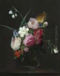 Flowers In A Glass Vase. thumbnail