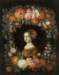 Ritratto Di Una Giovane Signora Con Una Corona Di Fiori Ritratto Di Una Giovane Signora Con Una Corona Di Fiori