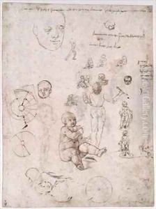 Sheet of studies with children