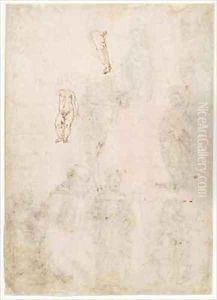 Sheet of studies with a body of a child and a right leg by Francesco di Simone da Fiesole Ferrucci