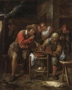 Peasants Smoking Outside A Tavern Peasants Smoking Outside A Tavern