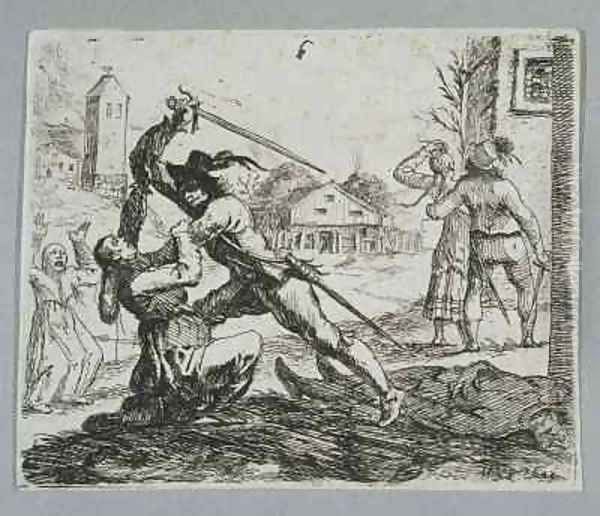 Two Mercenaries in a Conquered Village - view 1