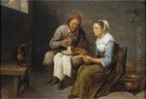 A Couple Sitting And Having A Meal A Couple Sitting And Having A Meal