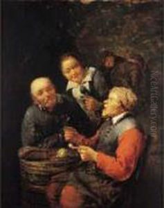 Buveurs Attables Dans Une Auberge by Gillis van Tilborgh