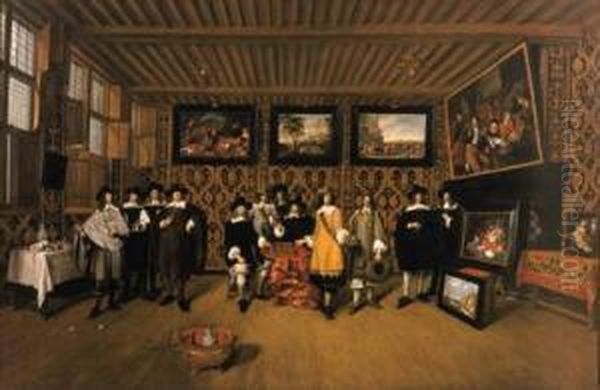A Group Portrait Of Twelve Gentlemen In An Interior - view 1