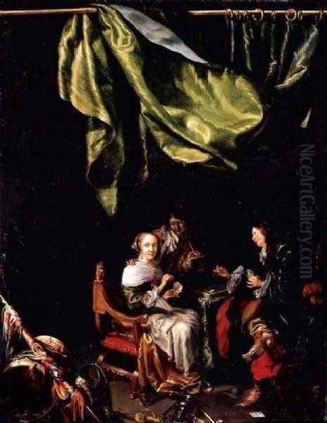 Cortegaardje Interior With Two Soldiers Playing Cards - view 1