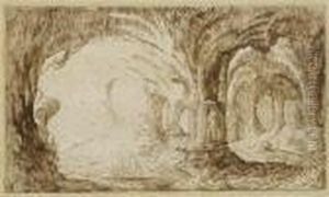 Cave With Standing And Sitting Figures