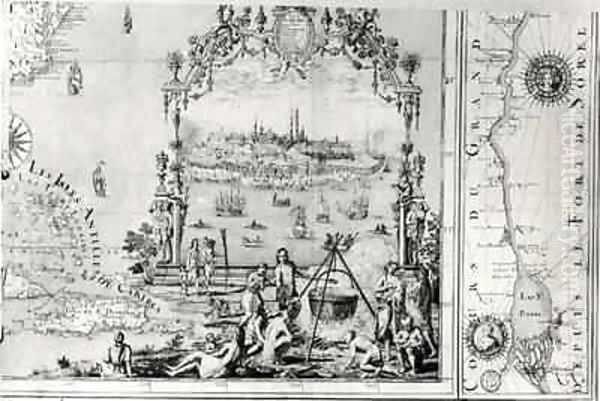 View of Quebec cartouche of a map depicting St Lawrence River from Sorel - view 1