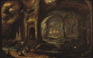 An Extensive Cave With Soldiers Holding Prisoner