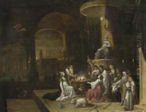 Gewolbe Mit Opferungsszene An Die Gottin Athena.
