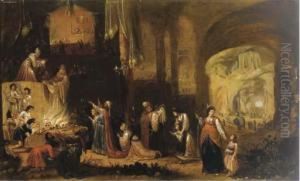 Salomone Sacrifica Agli Idoli by Rombout Van Troyen