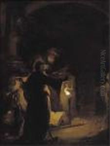 Witchcraft In An Archway by Rombout Van Troyen